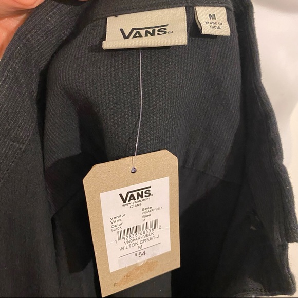 Vans Men's Wilton Crest Button- Down Shirt new Black Medium - Picture 12 of 16